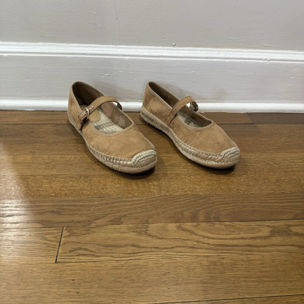 J.Crew Beige Mary Jane Flats Buckle Comfort Espadrilles Shoes Women's Size 8.5